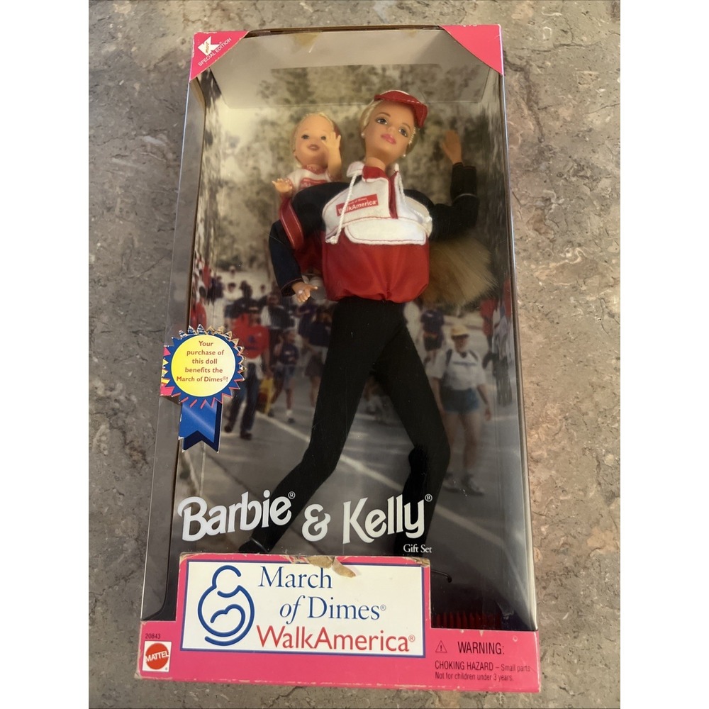 1998 Barbie & Kelly March of Dimes WalkAmerica Exclusive Doll Set